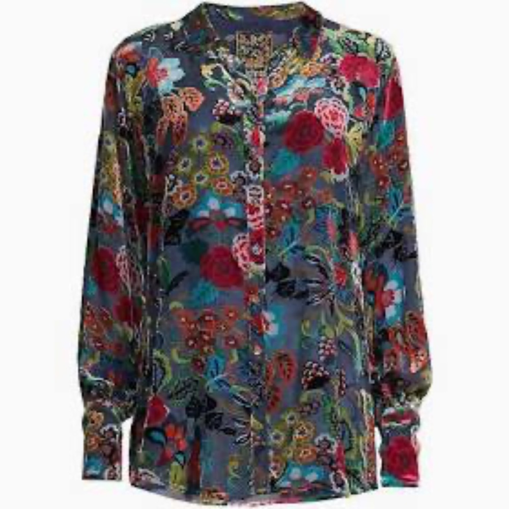 Johnny Was Minto Burnout Yrene Blouse